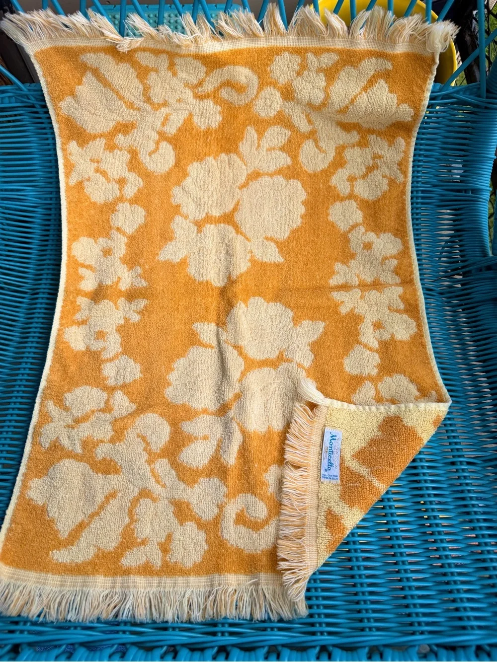 Vintage Retro MCM Fringe Hand Towel Lot